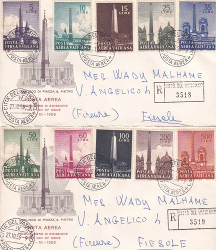 Vaticano 1959 buste - vaticano,