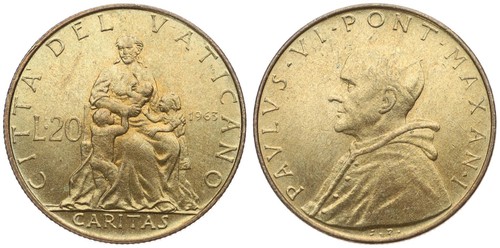Vaticano lire 1957 - 20,